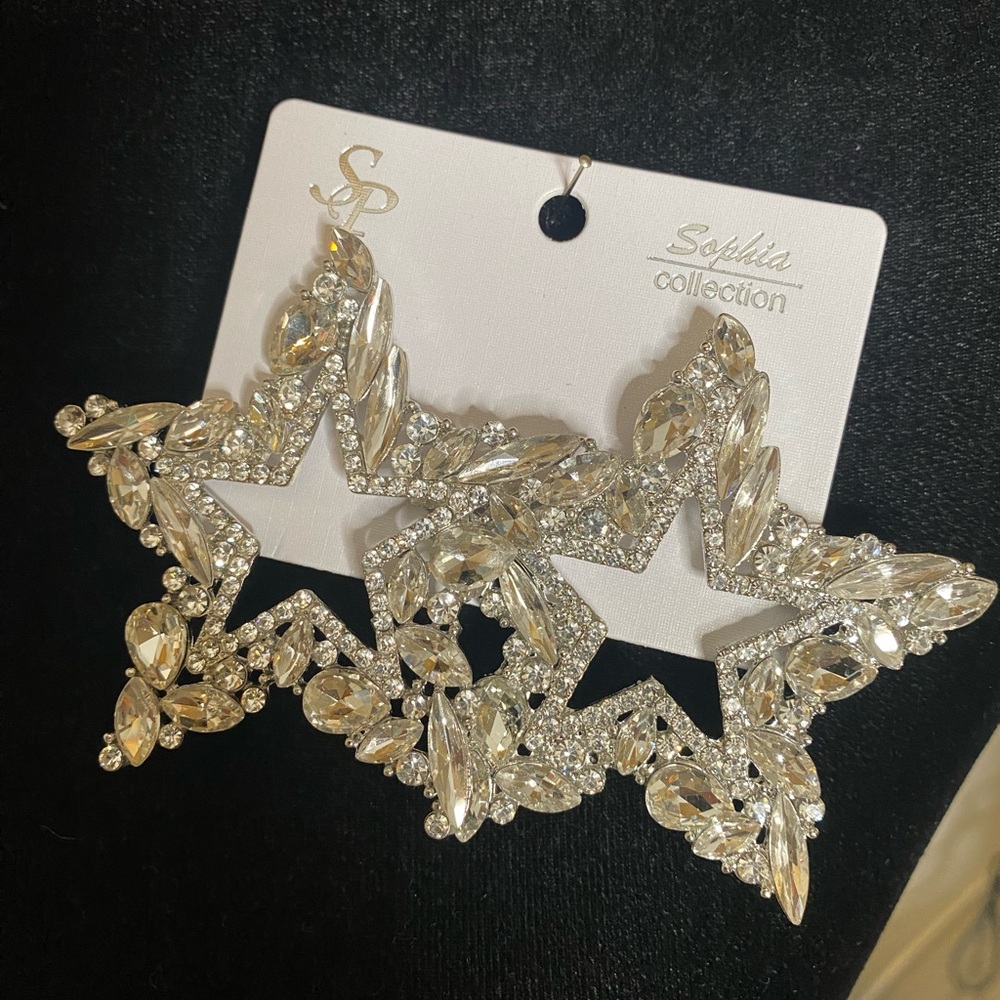 Sophia Collection Silver Star Earrings